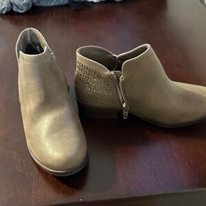 MIA Tan Perforated Ankle Boots